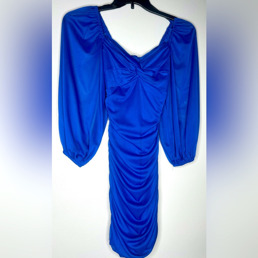 Blue ON 34th backless dress